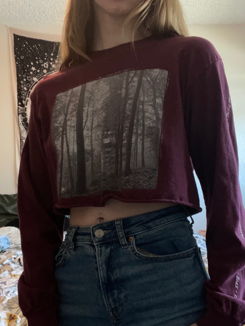 Taylor Swift Folklore In The Trees cropped long sleeve shirt